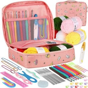 Aeelike Crochet Kit for Beginners & Adults – Complete Crochet Set with Ergonomic Hooks & Accessories